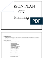 LESSON PLAN On Planning