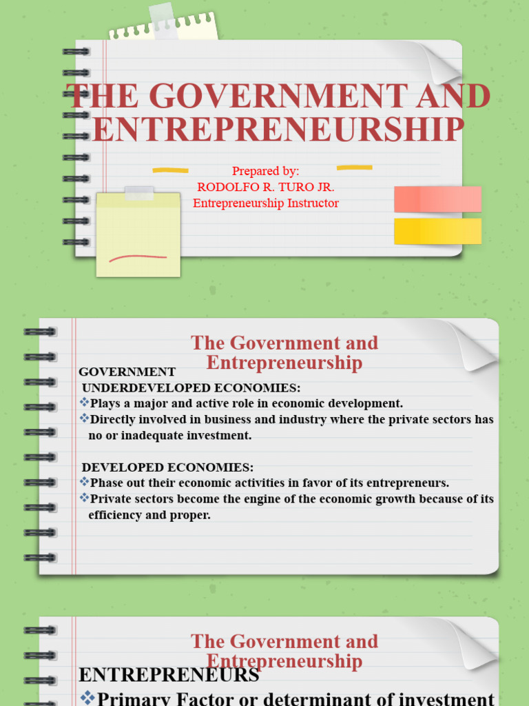 Government's Role in Entrepreneurship | PDF | Small And Medium Sized ...
