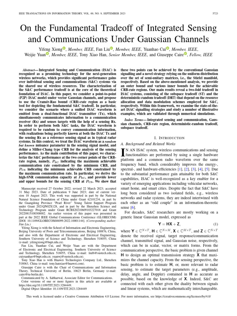 On The Fundamental Tradeoff of Integrated Sensing and Communications ...