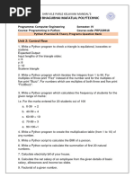 Python Program Question Unitwise