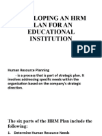 Developing An HRM Plan For An Educational Institution 1 2