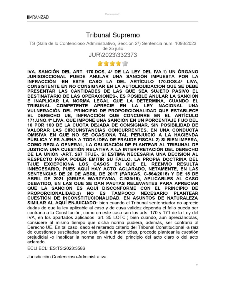 Jur - TS (Sala de Lo Contencioso-Administrativo, Seccion 2a) Sentencia