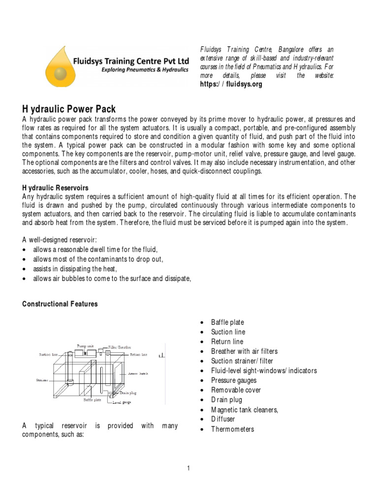 Hydraulic Power Pack and Reservoir Guide | PDF | Heat Exchanger | Pump