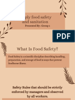 Apply Food Safety and Sanitation in FP