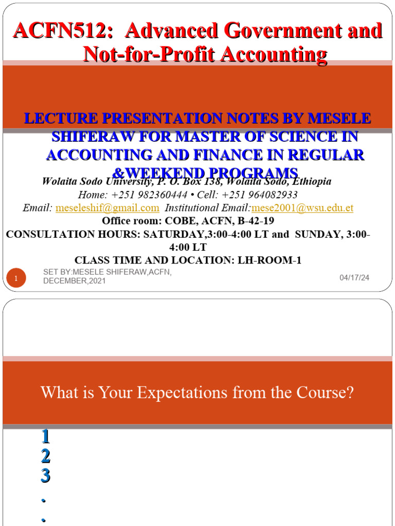 fund chapter one and two ppt post graduate PDF Fund Accounting