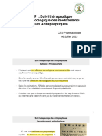 STP: Suivi Thérapeutique Pharmacologique Des Médicaments Les Antiépileptiques