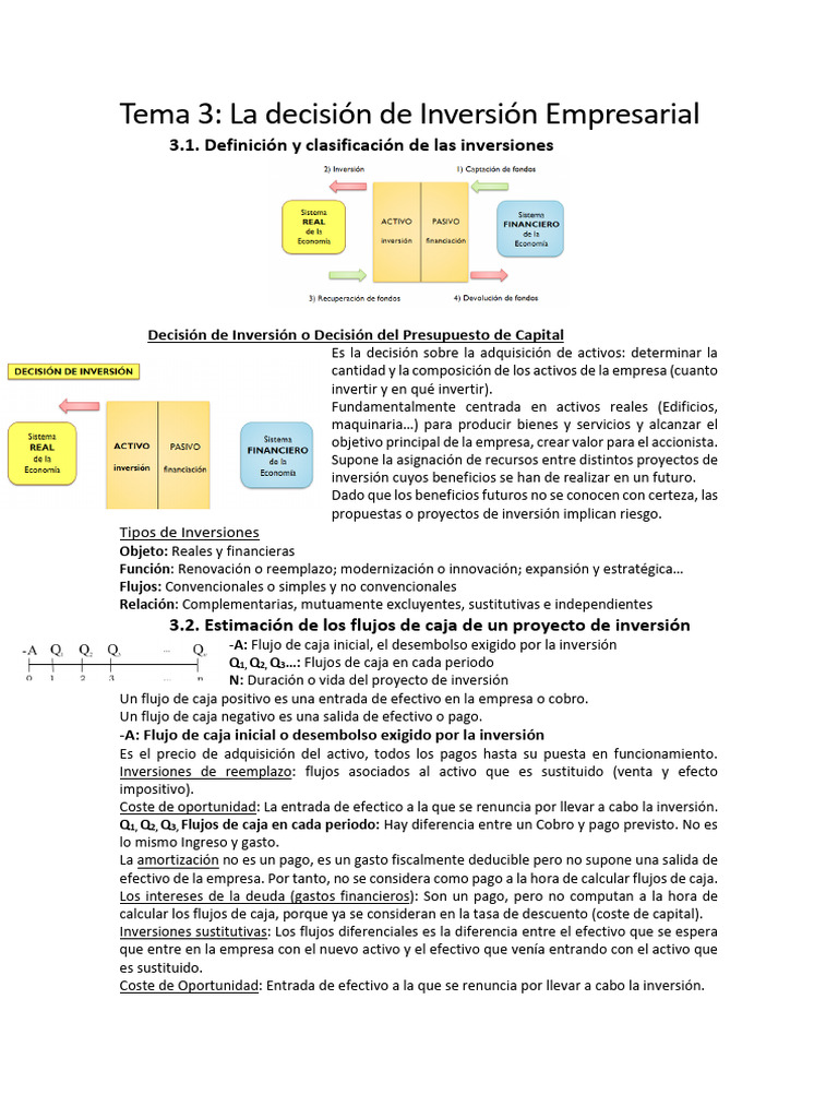 Decisiones y Evaluación de Inversiones Empresariales | PDF | Compartir ...