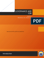 Corporate Governance and CSR: Presented By: Dr. Urvashi Ohri