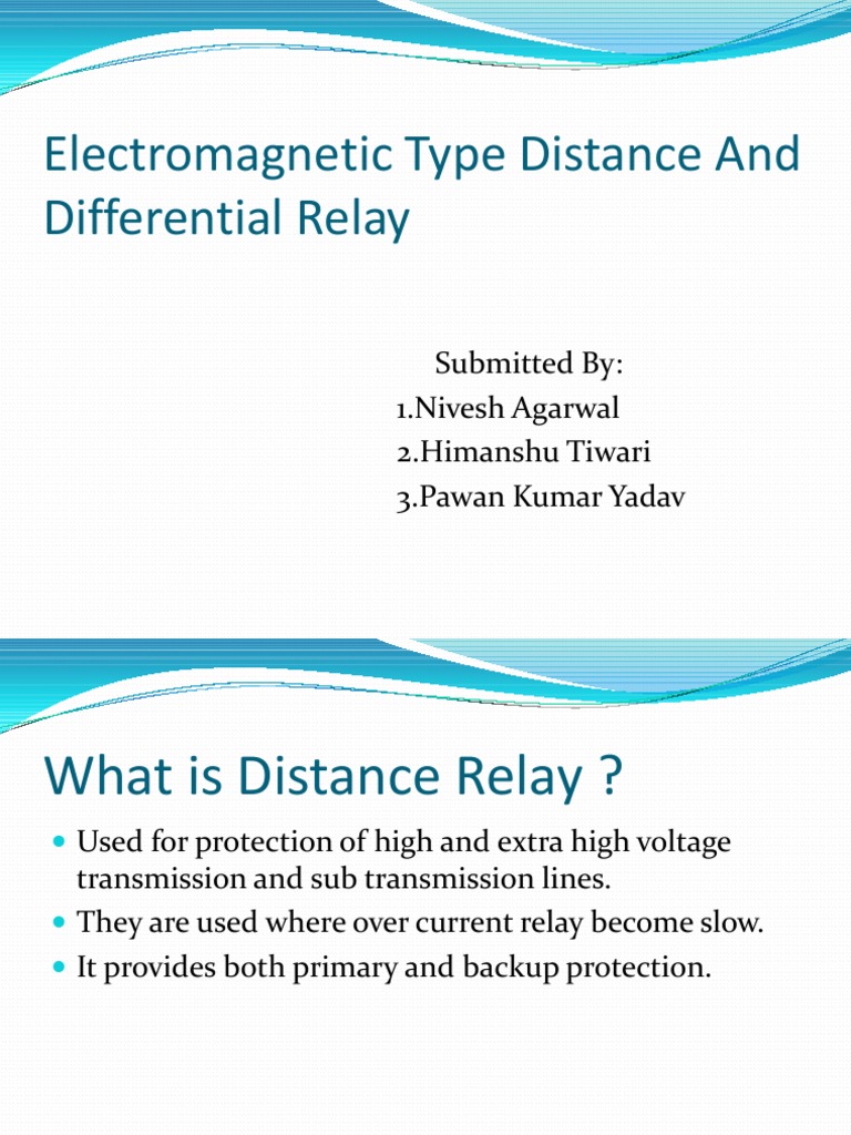 Distance and Differential Relay PDF Relay Electrical Impedance