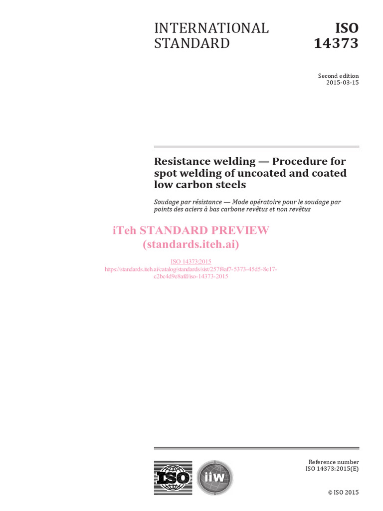 Iso 14373 2015 | PDF | Welding | Construction