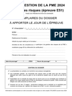 BTS Gpme 2024 - Page de Garde E51 Gestion Des Risques