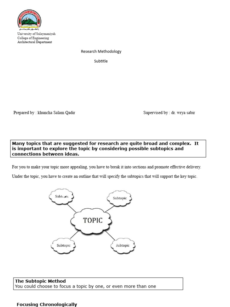 Importance of Subtopics in Research | PDF | Cognition | Human Communication