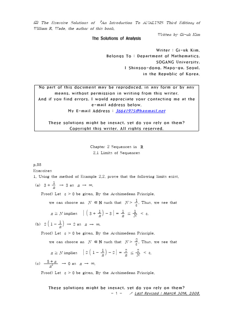 Analysis Solutions (Chapter 2) | PDF | Mathematical Logic ...