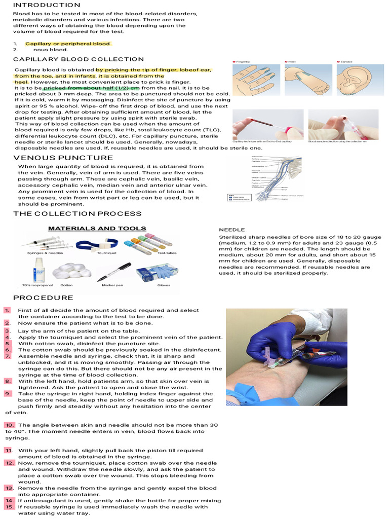 Blood Collection | PDF | Vein | Syringe