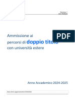 Bando Di Ammissione Ai Percorsi Di Doppio Titolo 2024 - 25