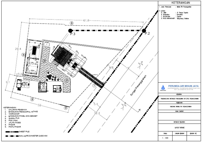 Layout & Potongan Intake Pesanggrahan - 06042023 Model Untuk Izin PBG ...