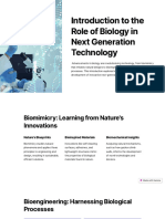 Introduction To The Role of Biology in Next Generation Technology