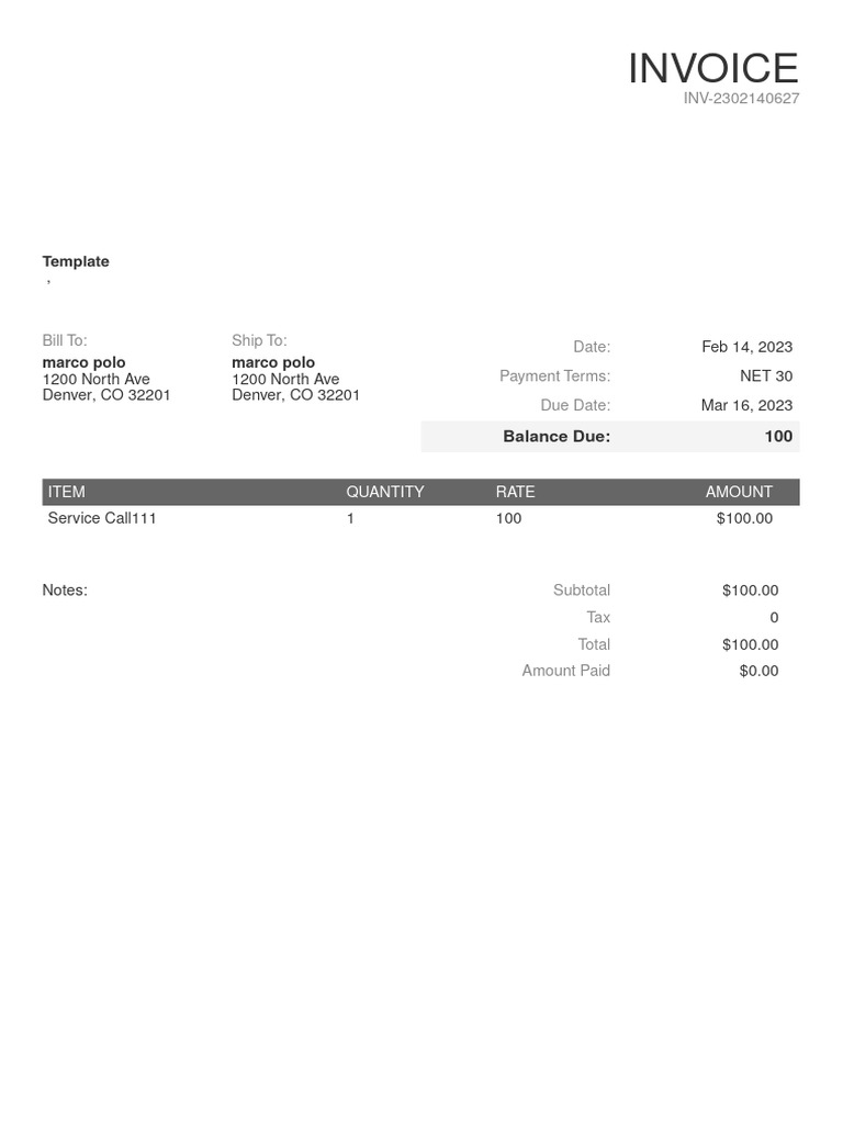 Template invoice 001 pdf