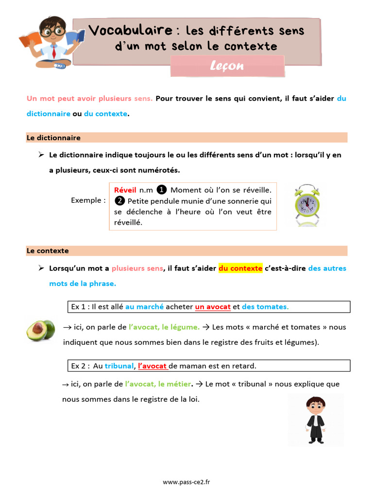 Sens d'un mot selon le contexte | PDF | Arts du langage et discipline
