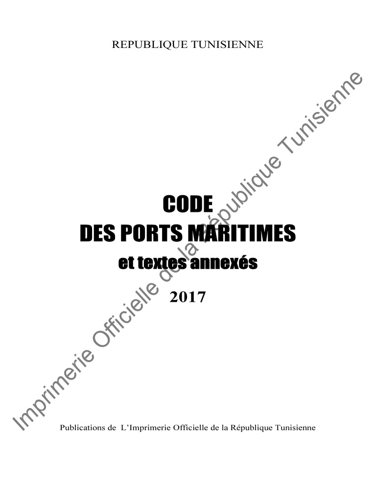 Code des Ports Maritimes en Tunisie | PDF | Port | Ancre