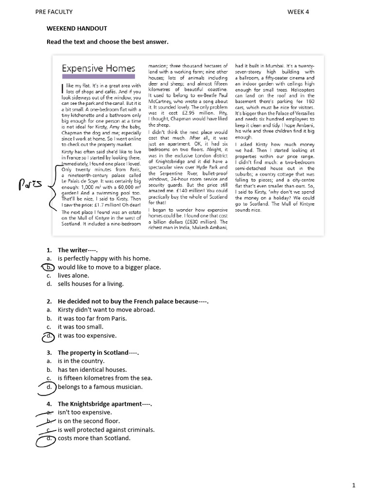 Weekend Handout Week 4 | PDF