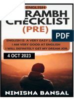 ENGLISH PRE AARAMBH CHECKLIST BY NIMISHA MAM 4 OCT 2023 Docx