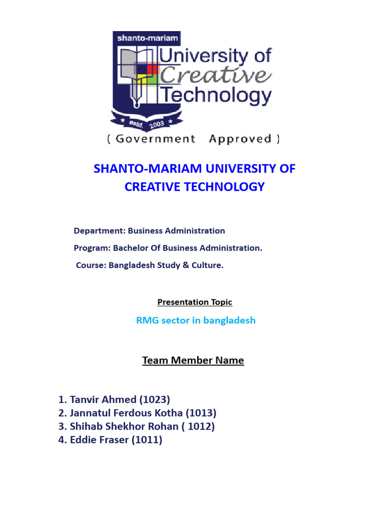 Rmg Sector In Bangladesh Pdf Economies Clothing