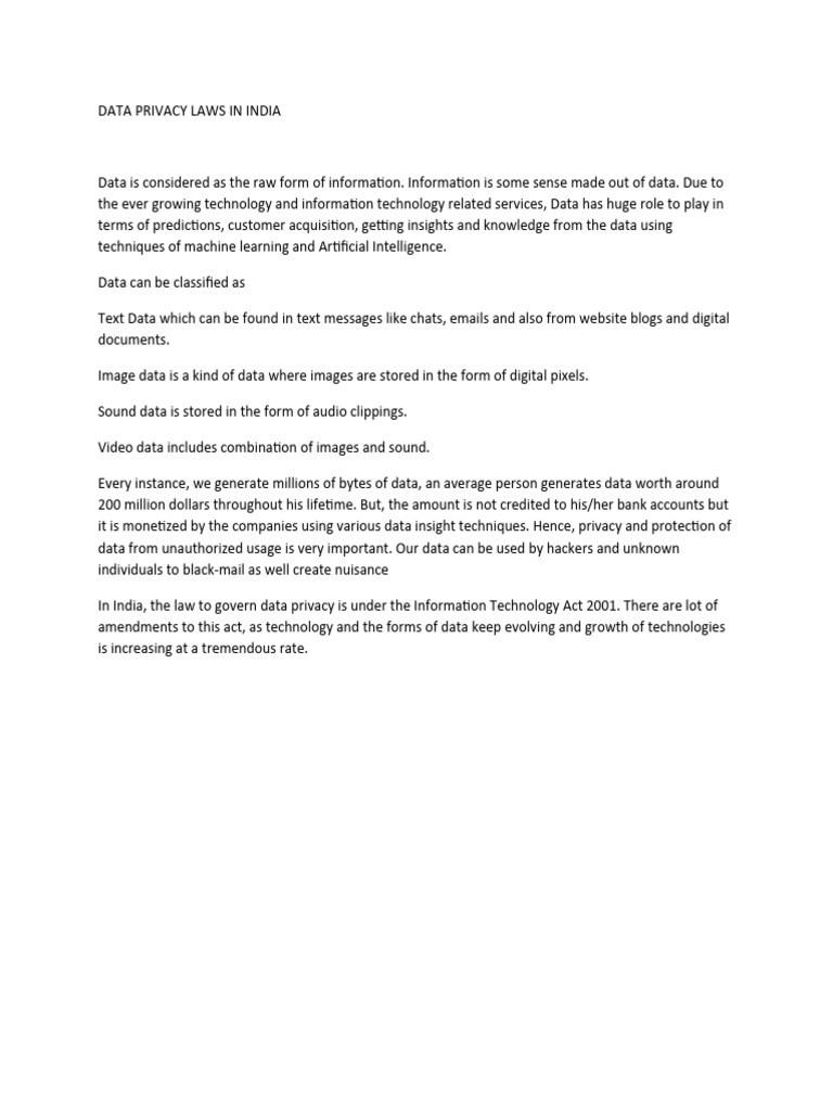 Understanding Data Privacy Laws in India | PDF | Business | Finance ...