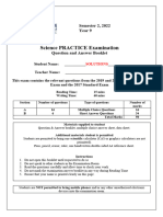 2022 Year 9 Sem 2 Science PRACTICE Written Examination - SOLUTIONS