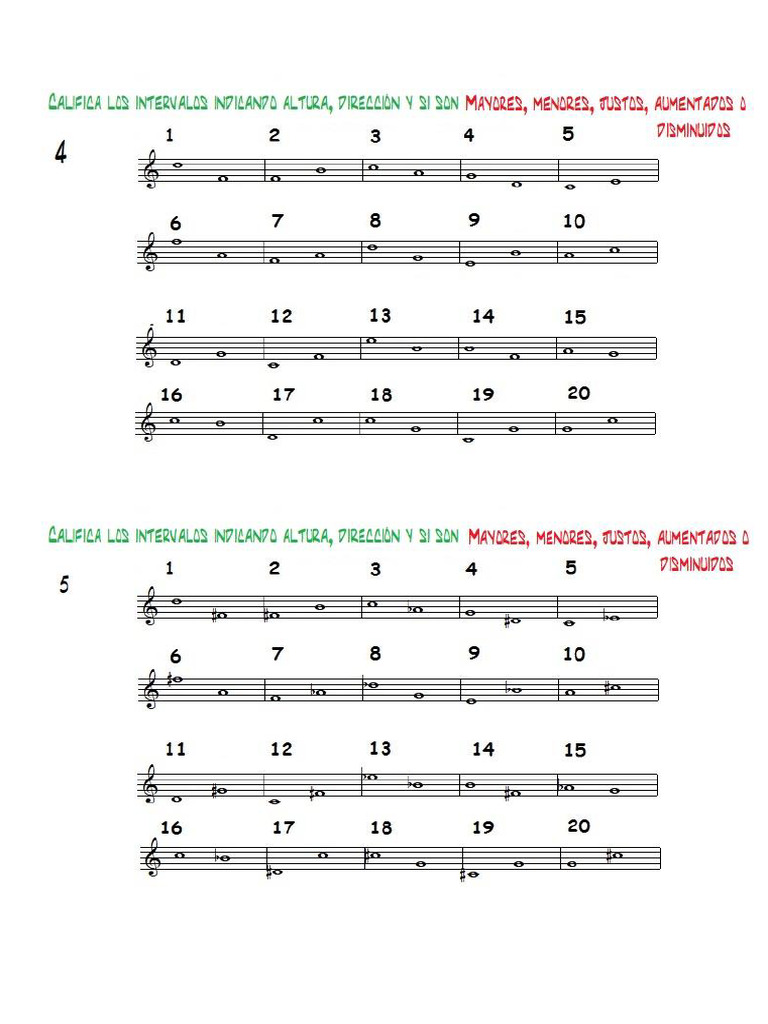 Ejercicios De Intervalos Pdf