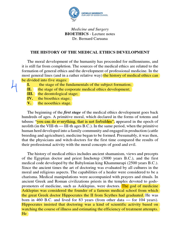 Medical Ethics Development Overview | PDF | Bioethics | Virtue