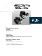 Caudalímetro Digital K600: Instrucciones de Uso de