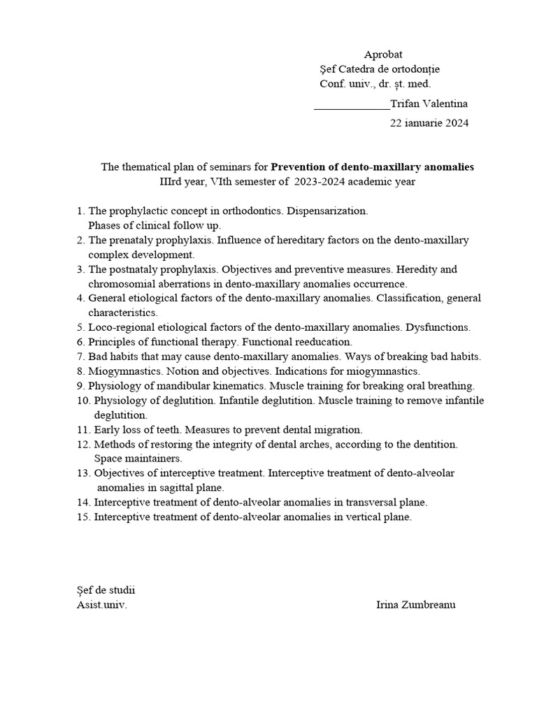 Plan Tematic - Seminare PADM - Eng - 2023-24 | PDF | Self-Improvement ...