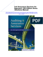 Full download Auditing And Assurance Services An Integrated Approach 15Th Edition Arens Solutions Manual pdf