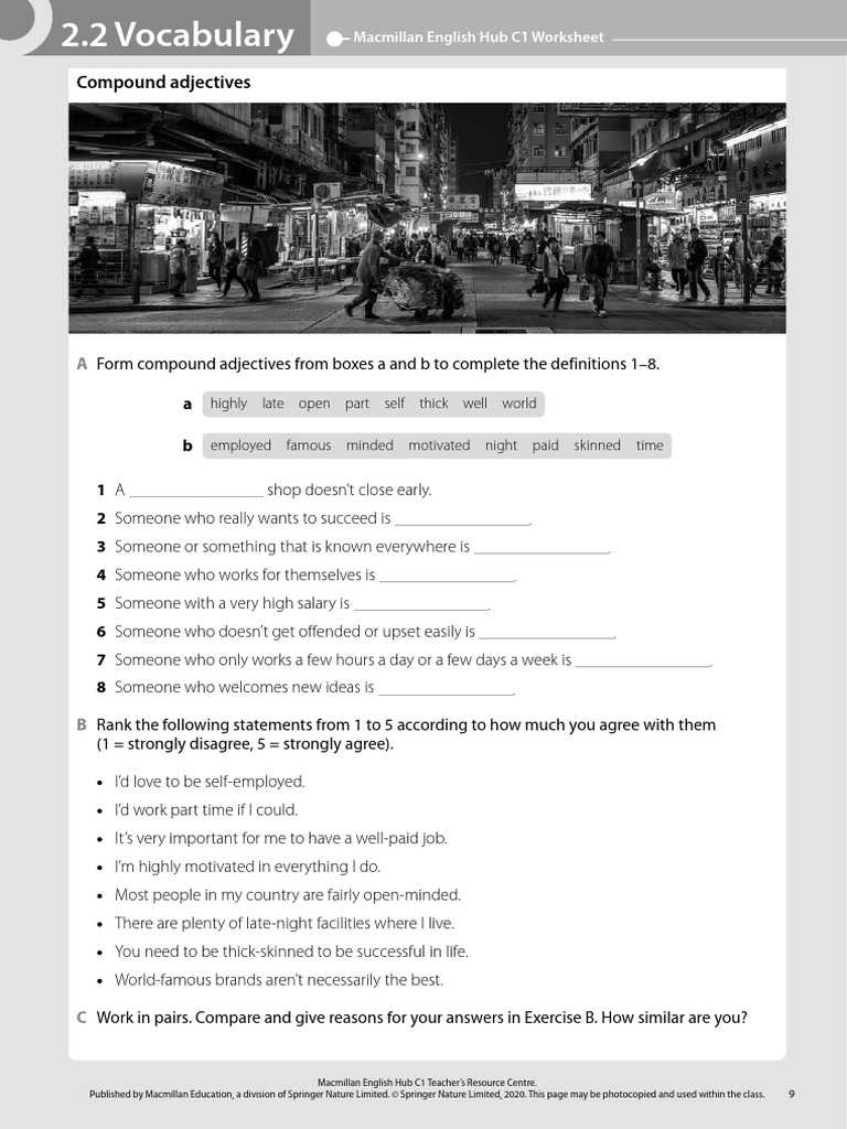 Compound Adjectives Worksheet | PDF