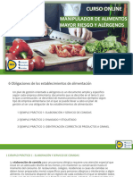 Obligaciones de los establecimientos de alimentacion