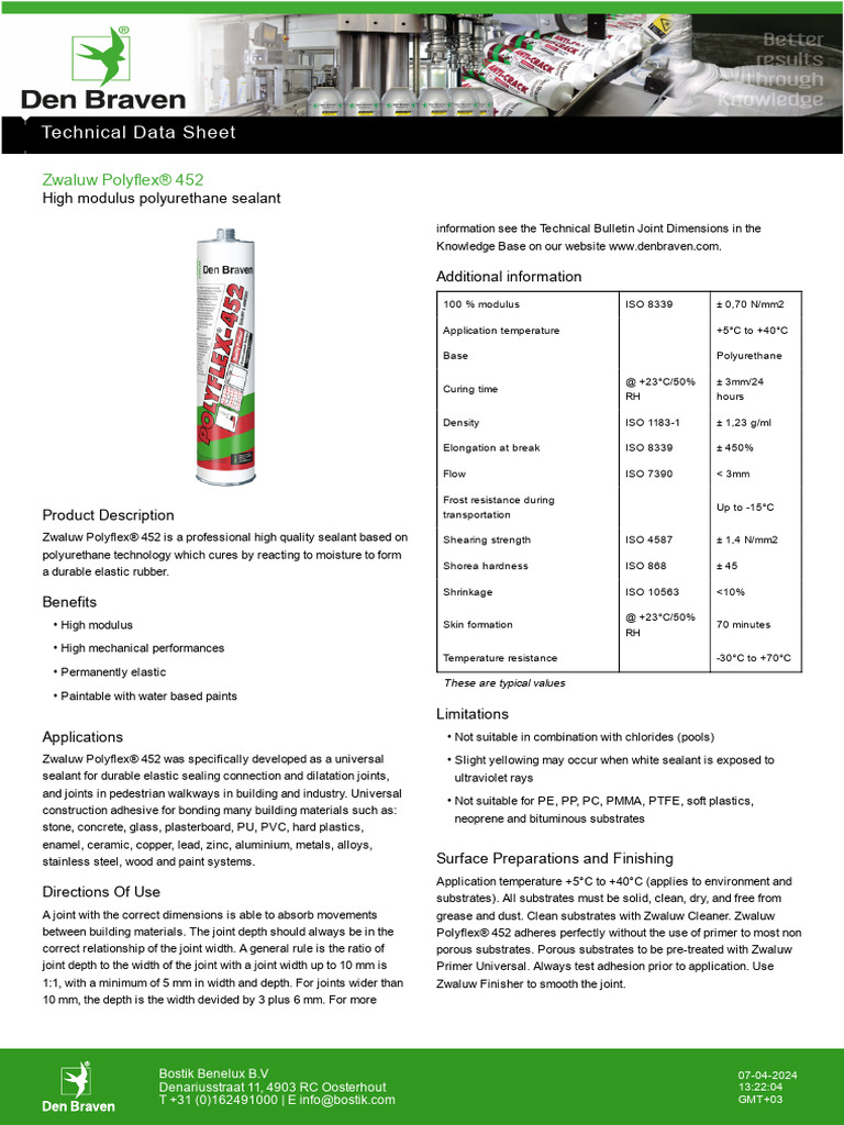 Zwaluw Polyflex 452 - en 1 | PDF | Materials | Building Engineering
