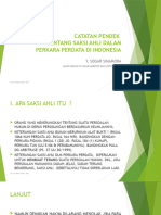 INI JATIM - YSS - CATATAN PENDEK TTG SAKSI AHLI - PERKARA PERDATA.