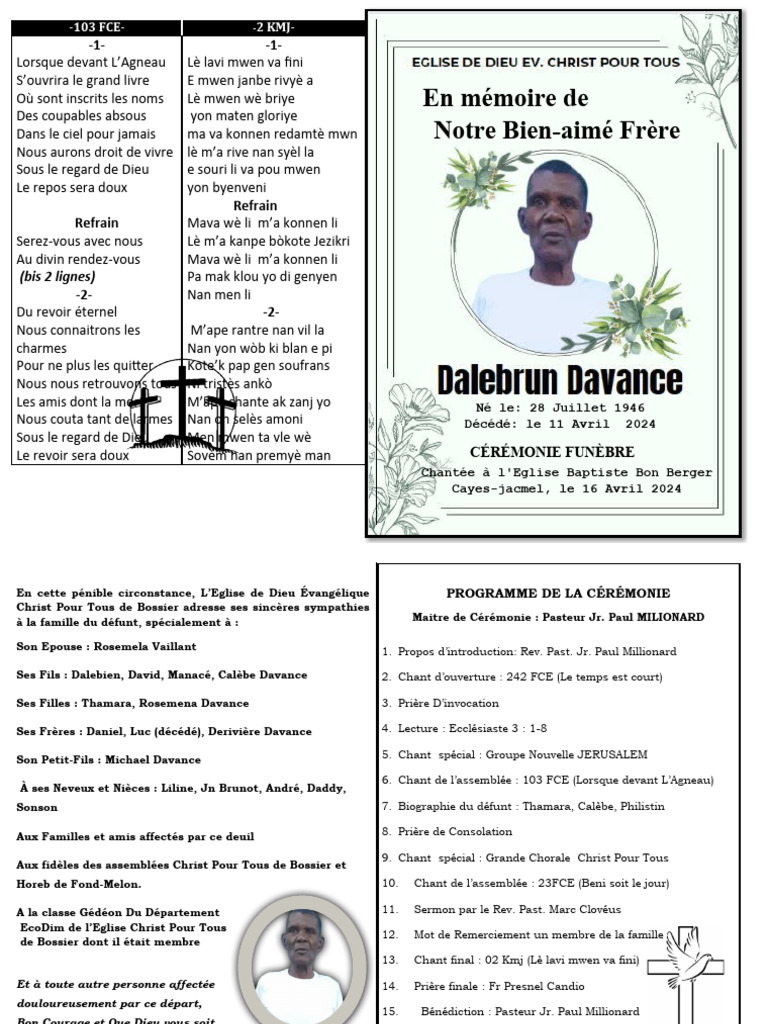 Programme Funebre de MIkel | PDF