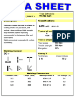 WIEM 800: Type Cellulosic Shield Metal Arc Weld (SMAW) Classifications Description