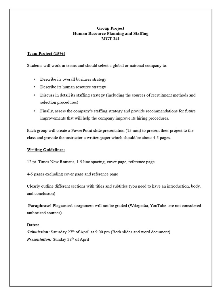 HR 241 Group Project | PDF | Career & Growth