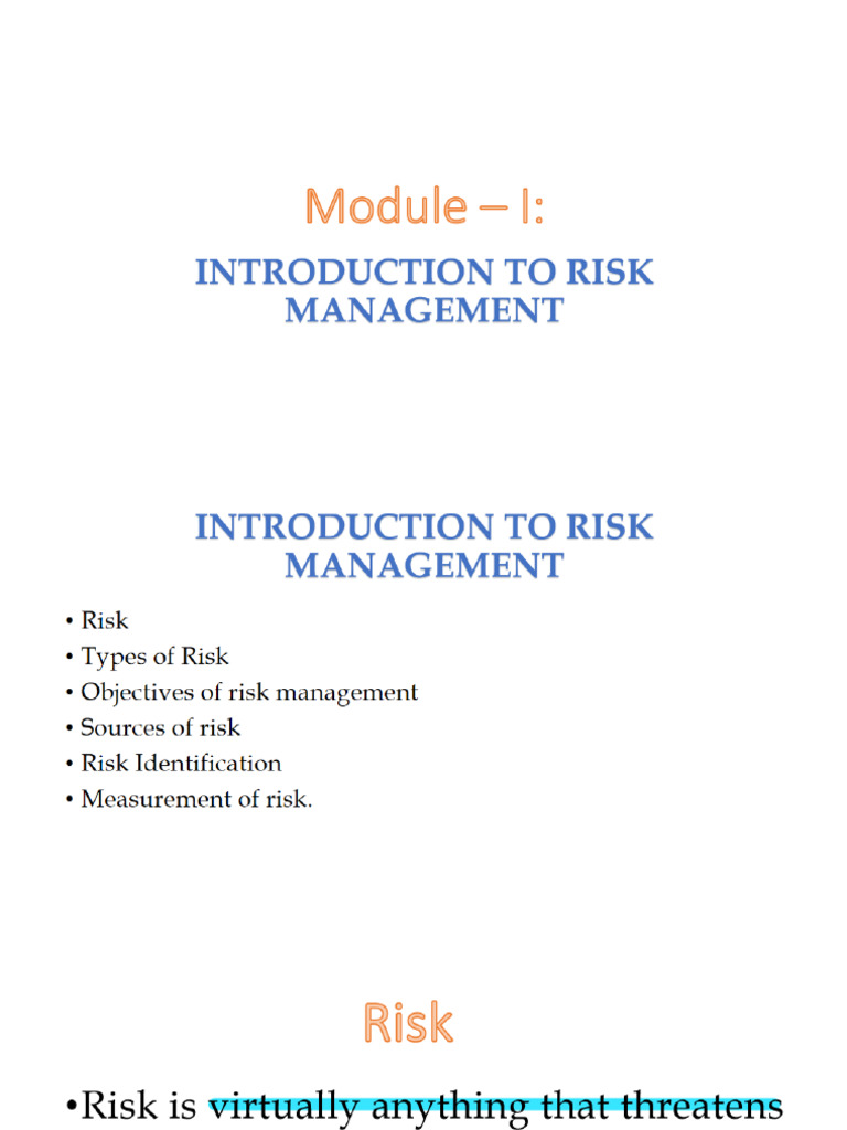 1 INTRODUCTION TO RISK MANAGEMENT (Share) | PDF