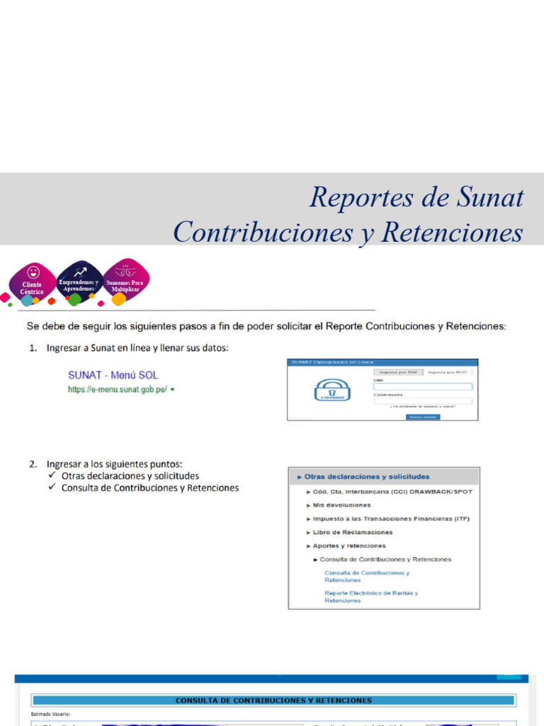Reportes de Contribuciones Sunat | PDF | Negocios | Finanzas y dinero