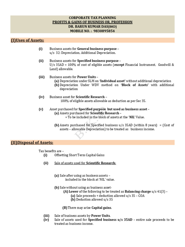 Disposal Of Asset Public Ruling