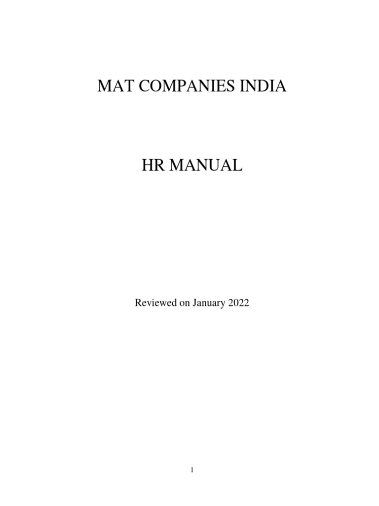 MAT Group HR Manual Overview 2022 | PDF | Employment | Recruitment
