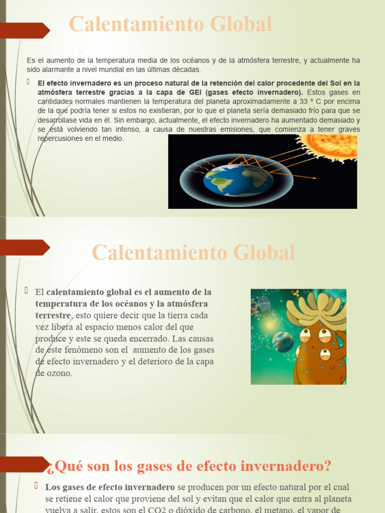 Causas y Consecuencias del Calentamiento Global | PDF | Gases de efecto ...