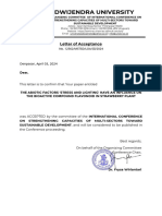 Dwijendra University: Letter of Acceptance