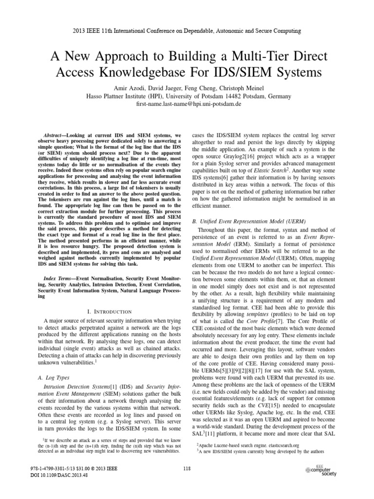 Optimizing Log Normalization in SIEM Systems | PDF | Regular Expression ...
