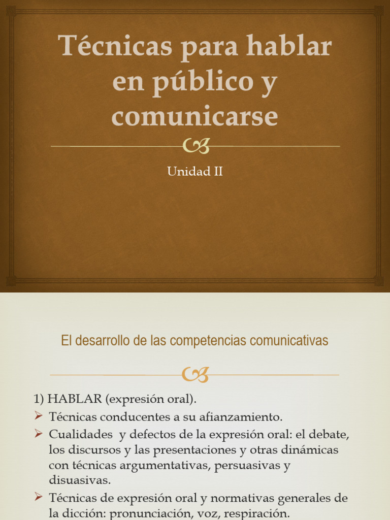 Técnicas Para Hablar En Público Y Comunicarse Clases 2 Pdf Hablar