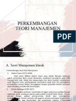 Perkembangan Teori Manajemen